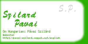 szilard pavai business card